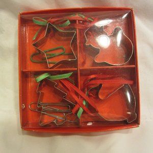 VTG RUSS BERRIE COOKIE CUTTER ORNAMENTS, SET OF 4, W/ORIGNAL BOX